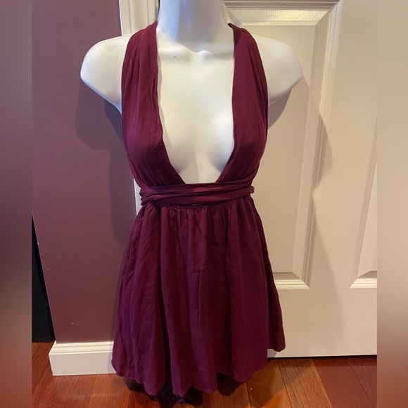 Tobi maroon multi way tie wrap dress XS - Picture 3 of 8